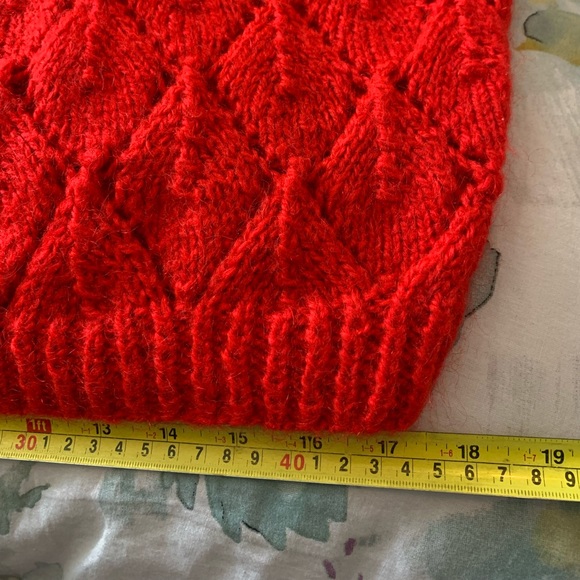VINTAGE / Handmade / Red / Knit / Sweater - Picture 5 of 8